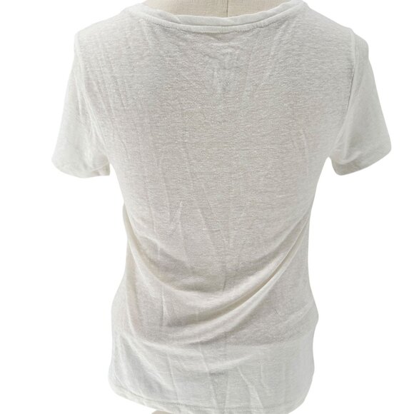 A New Day Top Womens XS White V-Neck Short Sleeve Front Twist Detail - Picture 2 of 9